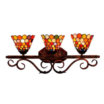 Classical Stained Glass Bohemia 3 Light Wall Sconce Tiffany Wall Lamp - CTL