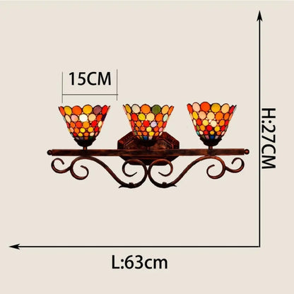 Classical Stained Glass Bohemia 3 Light Wall Sconce Tiffany Wall Lamp - CTL