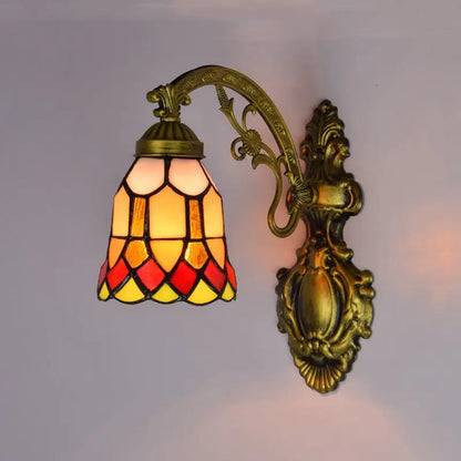 Dia11cm Small Wall Lamp Stained Glass Lampshade Tiffany Style Sconces - CTL