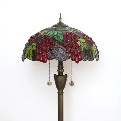 Dia40cm Handmade Harvest Grape Stained Glass Lampshade Tiffany Style Floor Lamps - CTL