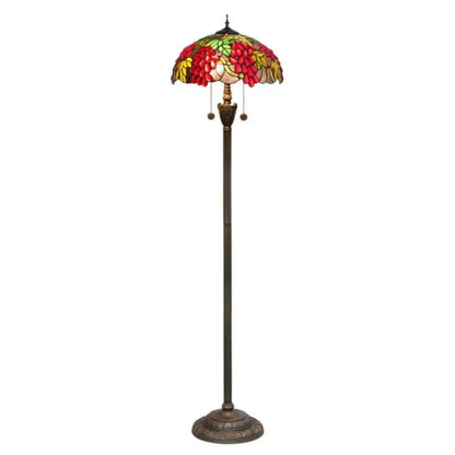 Dia40cm Handmade Harvest Grape Stained Glass Lampshade Tiffany Style Floor Lamps - CTL