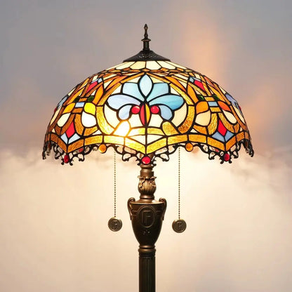 Dia40cm Art Baroque Lampshade Vintage Stained Glass Tiffany Floor Lamps - CTL