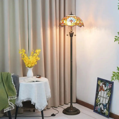 Dia40cm Art Baroque Lampshade Vintage Stained Glass Tiffany Floor Lamps - CTL