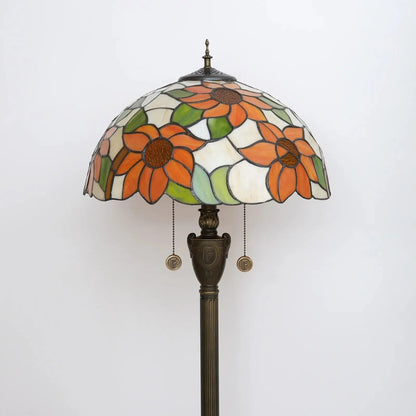 Dia40cm Sunflower Tiffany Lamp Lampshade Vintage Stained Glass Floor Lamps - CTL