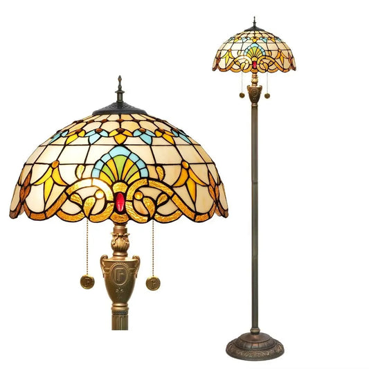Dia40cm Tiffany Baroque Art Lampshade Stained Glass Floor Lamps for Sale - CTL