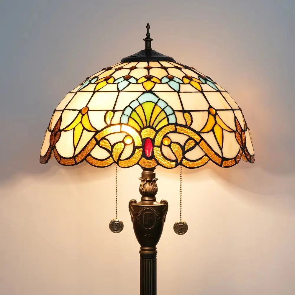 Dia40cm Tiffany Baroque Art Lampshade Stained Glass Floor Lamps for Sale - CTL