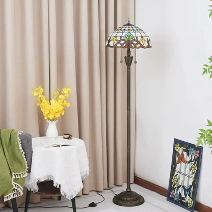Dia40cm Tiffany Baroque Art Lampshade Stained Glass Floor Lamps for Sale - CTL