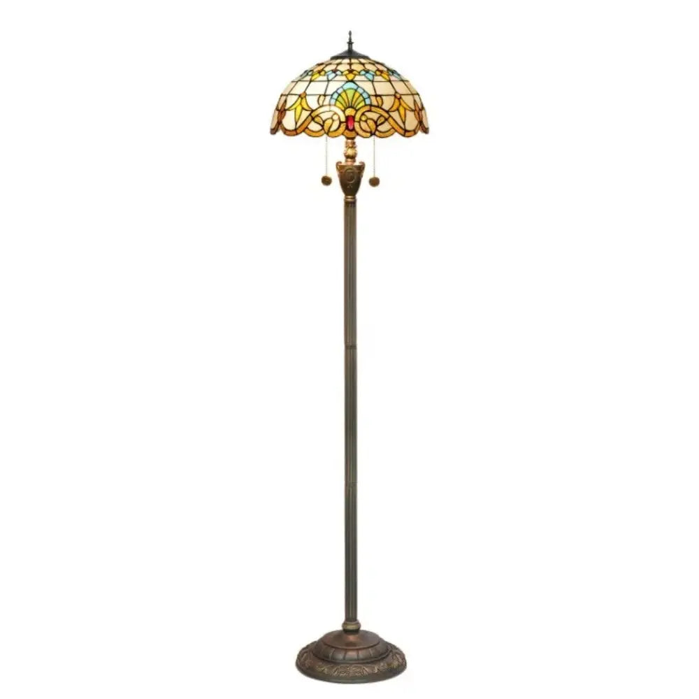 Dia40cm Tiffany Baroque Art Lampshade Stained Glass Floor Lamps for Sale - CTL
