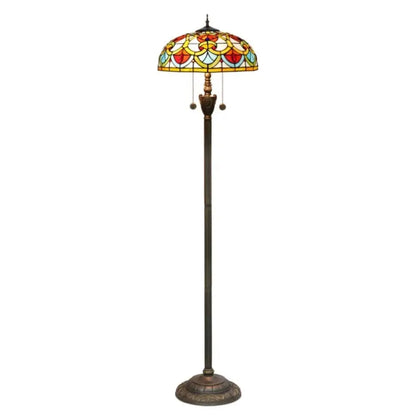 Dia40cm Tiffany Peach Heart Beads Lampshade Stained Glass Floor Lamp - CTL