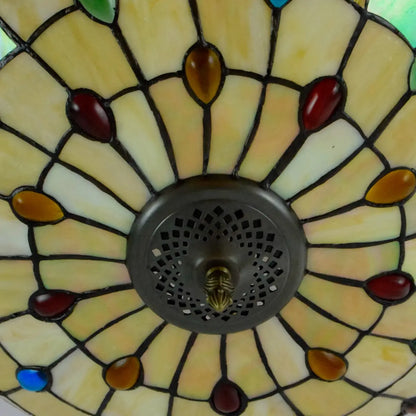 Dia55cm Stained Glass Beads Lampshade Large Yellow Tiffany Lamp Ceiling Light - CTL