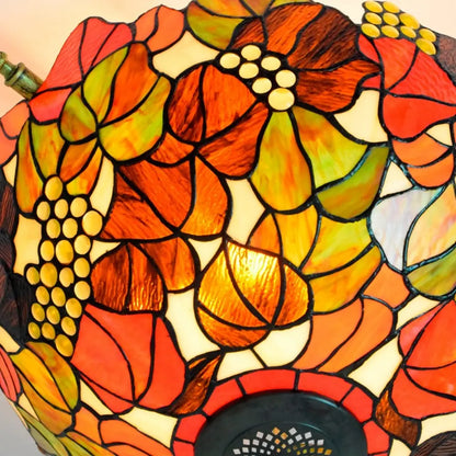 Dia55cm Stained Glass Grape Floral Lampshade Large Tiffany Style Ceiling Lamp - CTL