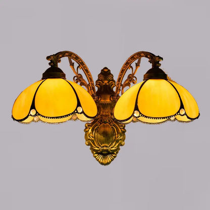 Antique Stained Glass Tiffany Double Head Wall Sconce Lighting - CTL