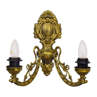 Double Sconces Baroque Wall Light Vintage Tiffany Stained Glass Wall Lamp - CTL